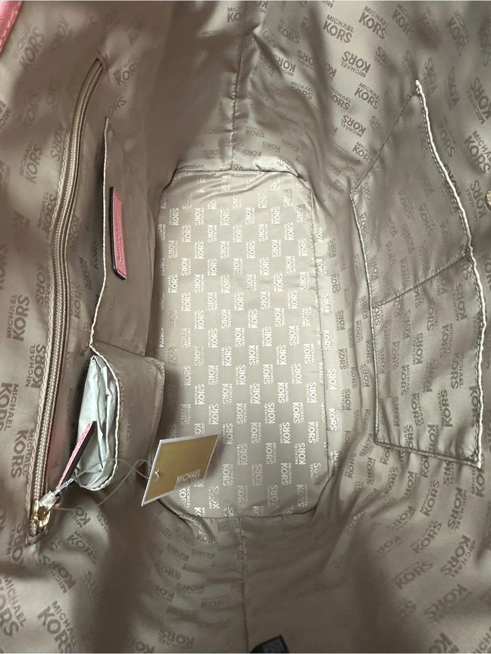 Michael Kors Hamilton Pink Floral Blossom East West Leather Satchel